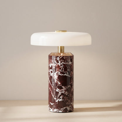 Lámpara de Mesa de Cristal y Mármol Inalámbrica