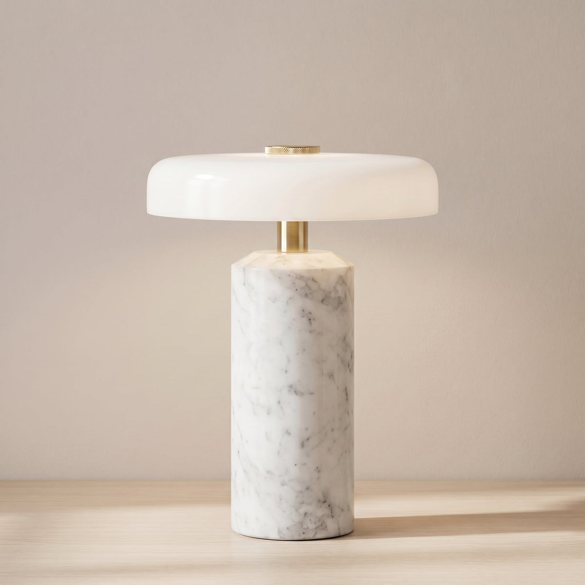 Lámpara de Mesa de Cristal y Mármol Inalámbrica