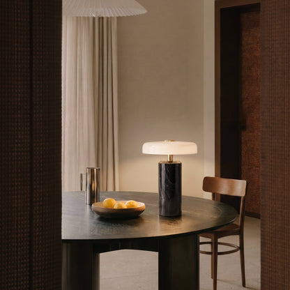 Lámpara de Mesa de Cristal y Mármol Inalámbrica