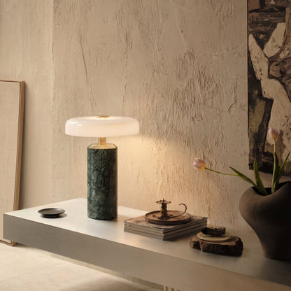 Lámpara de Mesa de Cristal y Mármol Inalámbrica